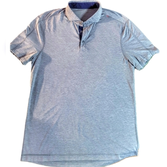 Lululemon \ Men's Evolution Short Sleeve Polo / Heathered Fog Horn / L - Picture 1 of 6